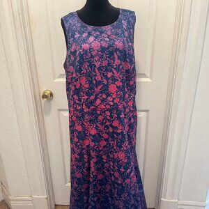Sleeveless: Blue, Purple and Pink Printed Maxi Dress